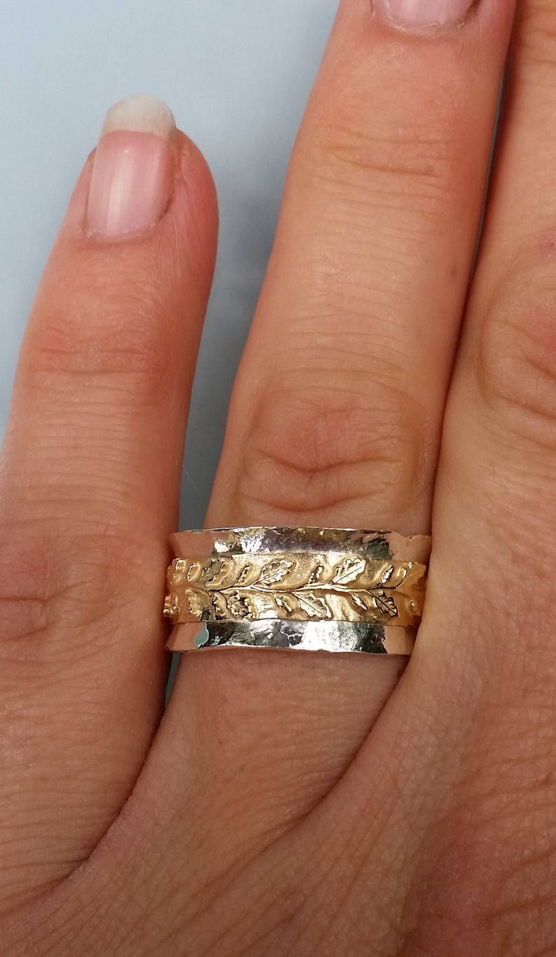 Wedding Ring Silver And Gold Handmade Wedding Band 14K Etsy