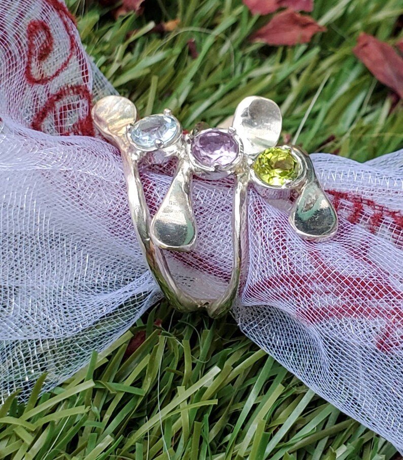 Silver Multistone Women's Ring stacking Solid Silver Ring Etsy Israel
