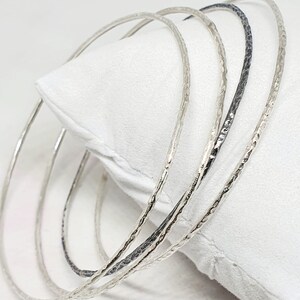 Bangle Stackable Silver Bracelet ,Solid Silver Stacking Bracelet ,Delicate Thin Silver Bangles ,Rustic Boho Chic Silver Bangle