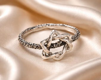 Oxidized Sterling Silver Star of David Ring: Jewish Jewelry