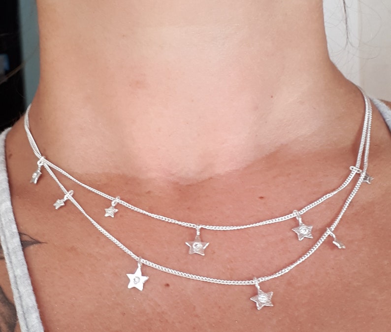 Valentine gift Silver Star Necklace