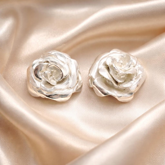 Orecchini A Goccia Con Rosa In Argento Sterling 925 – Design A Fiore Per Donna, Mamma E Figlia