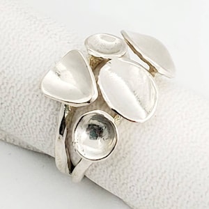 925 Sterling Silber Ring handgefertigt  Plastische Artisan Crafted Größe 9 Frauen Verschiffen