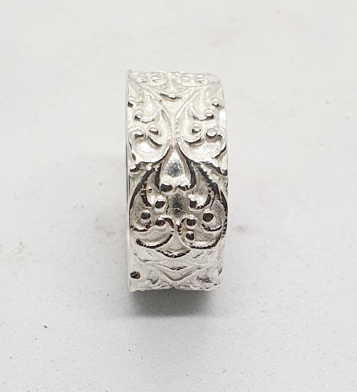 Bague Anneau Filigrané En Argent 925 Véritable, Style Gothique/biker Unisexe
