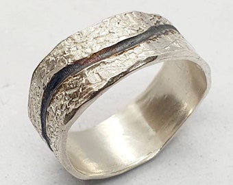 Schmuck-Band-Ring Sterling Silber 925 Hochzeits-Ring Handgemachte Artisan Handarbeit gemacht Frauen Braut Größe 7 Kostenloser Versand