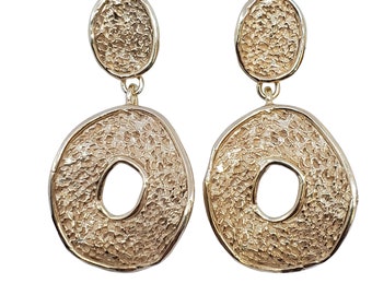 Orecchini in oro 14K con lampadario, orecchini pendenti in oro massiccio 14K, orecchini in oro oscillanti con borchie lunghe, orecchini da donna con dichiarazione 14K, gioielleria raffinata