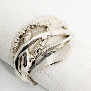 Sterling Silver Statement Stacking Ring: Chunky Boho Jewelry
