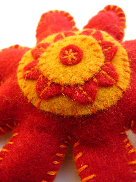 Items similar to SALE! Felt Flower Brooch / Keychain / Keyring / Bag