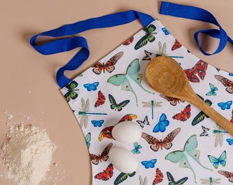 Butterfly Design Apron: UK Made 100% Cotton