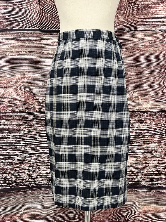 Vintage 50’s Plaid Pencil Skirt - image 1