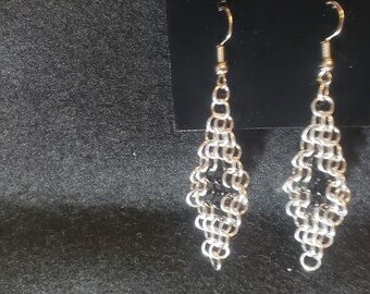 Sterling .925 silver chainmail earrings