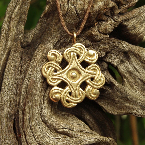 Viking Borre Cross Pendant In Bronze Etsy