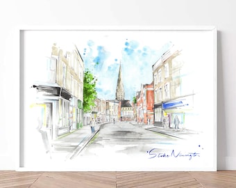 Stoke Newington print // Giclée Fine Art Print // East London N16 // Stokey London // Illustration // A4, A3, A2