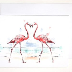 Cartão ilustrado Flamingos