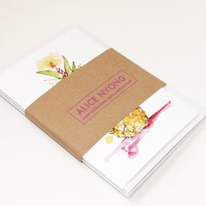 Pacote de quatro cartas ilustradas