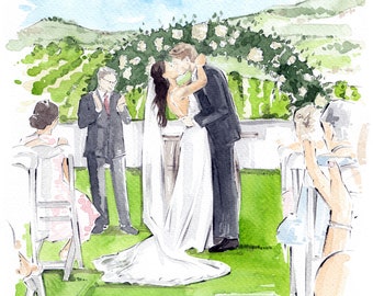 Custom Wedding / Special Day Painting watercolor // Watercolour building illustration // Commission // Wedding // Civil Ceremony artwork