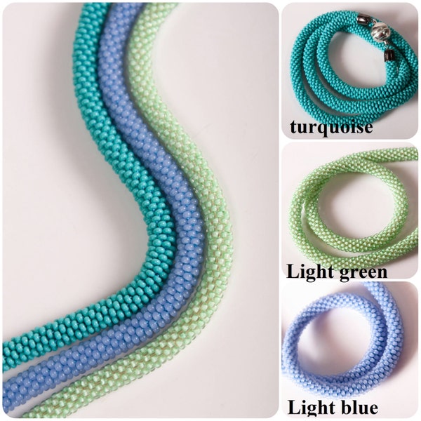 Beadwork Necklace green Necklace Modern Necklace everyday Necklace Bead crochet choker necklace Seed bead necklace Women's necklace
