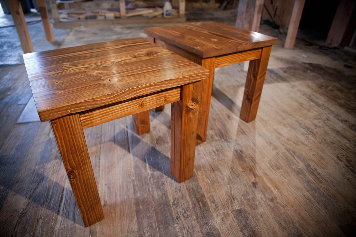 Solid Wood Farmhouse End Table Rustic End Table End Tables Etsy