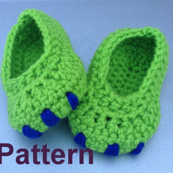 Baby Monster - Dinosaur booties, crochet pattern, pattern, baby shoes pattern, toddler shoes, toddler booties, baby shoes, baby booties