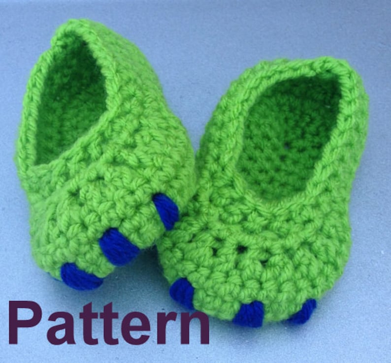 Baby Monster Dinosaur booties, crochet pattern, pattern, baby shoes pattern, toddler shoes, toddler booties, baby shoes, baby booties image 1