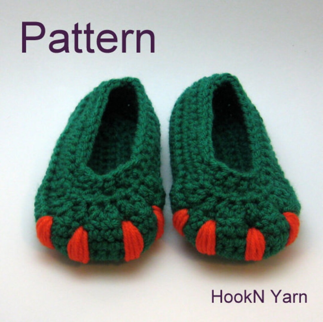 Crochet dinosaur hotsell slippers pattern