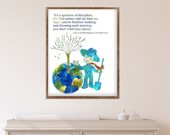 Little Prince Poster, Classic Little Prince Quote, Quotes Illustrations, Kids Book Quote, Nursery Décor, Kids Room Décor