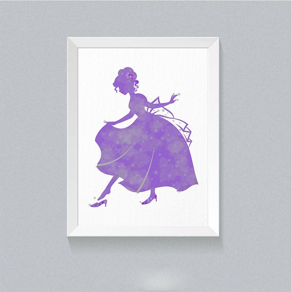 Disney Prints Cinderella Watercolor Princess Room Decor Etsy