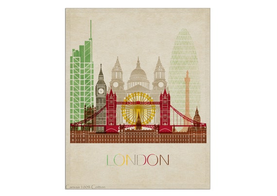 London Wall Art, Skyline Art Print, London England, Minimalist Art, London Skyline, London Poster, Home Décor, City Posters, Travel Gift