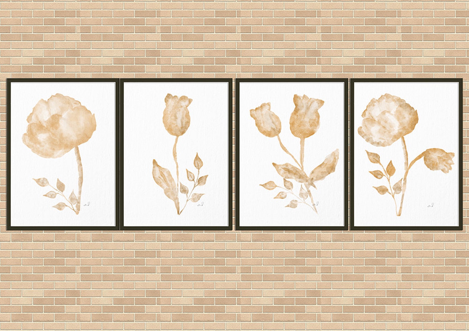 Watercolor Flower Art Print Bedroom Décor Pastel Painting Set Etsy
