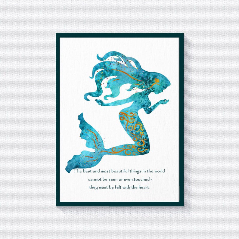 mermaid wall art quote prints mermaid decor mermaid quote etsy