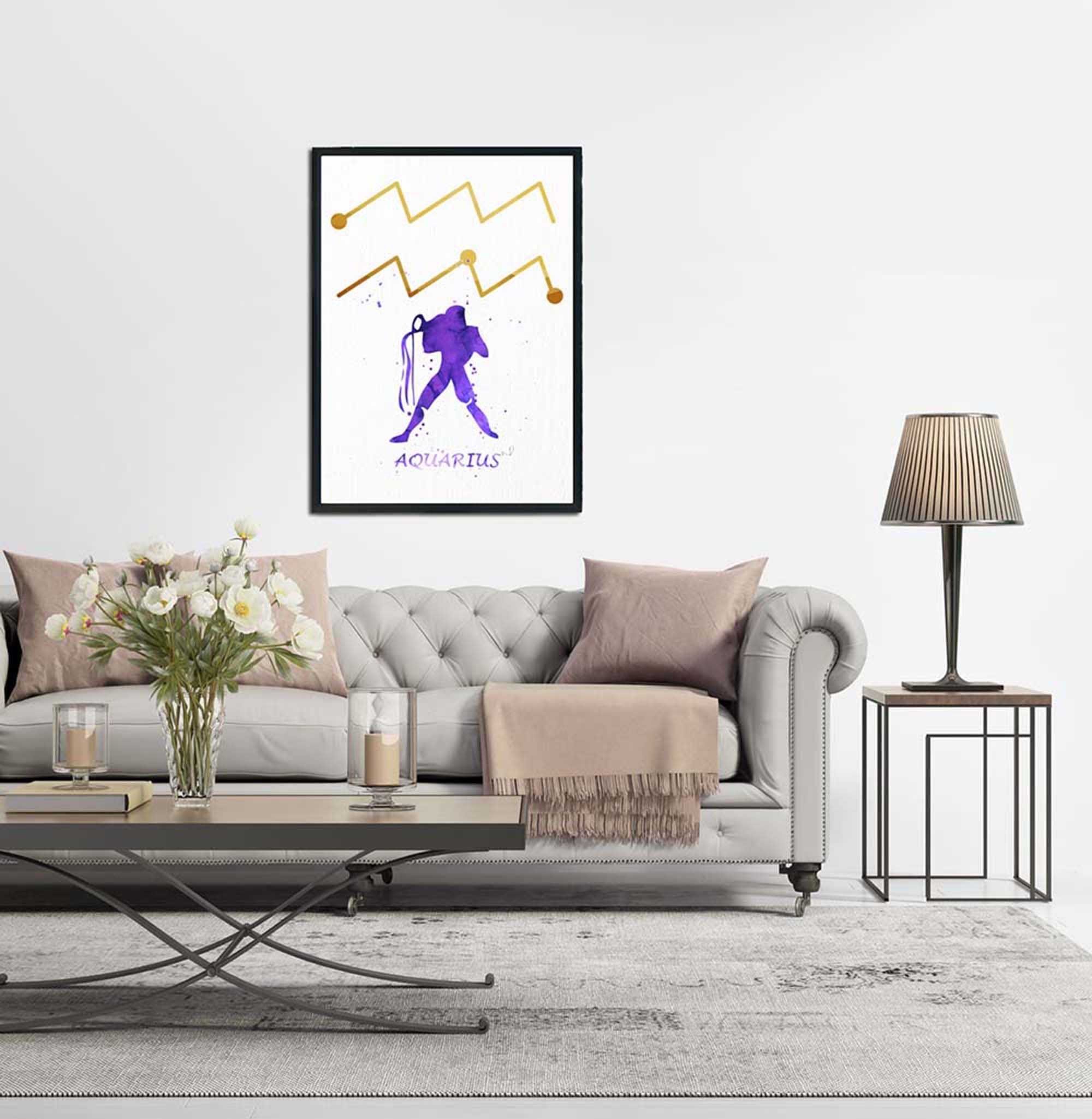 Aquarius Art Print Zodiac Art Series Wall Art Aquarius | Etsy