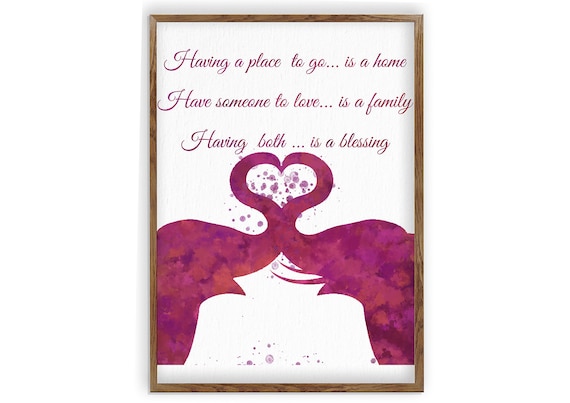 Elephant Decor, Love Quote, Art Print, Wall Art, Wedding Gift Idea, Anniversary Gift, Inspirational Decor, Inspirational Poster