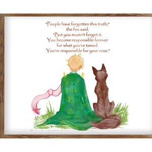 The little Prince Fox Quote Inspirational Quote Le Petit | Etsy