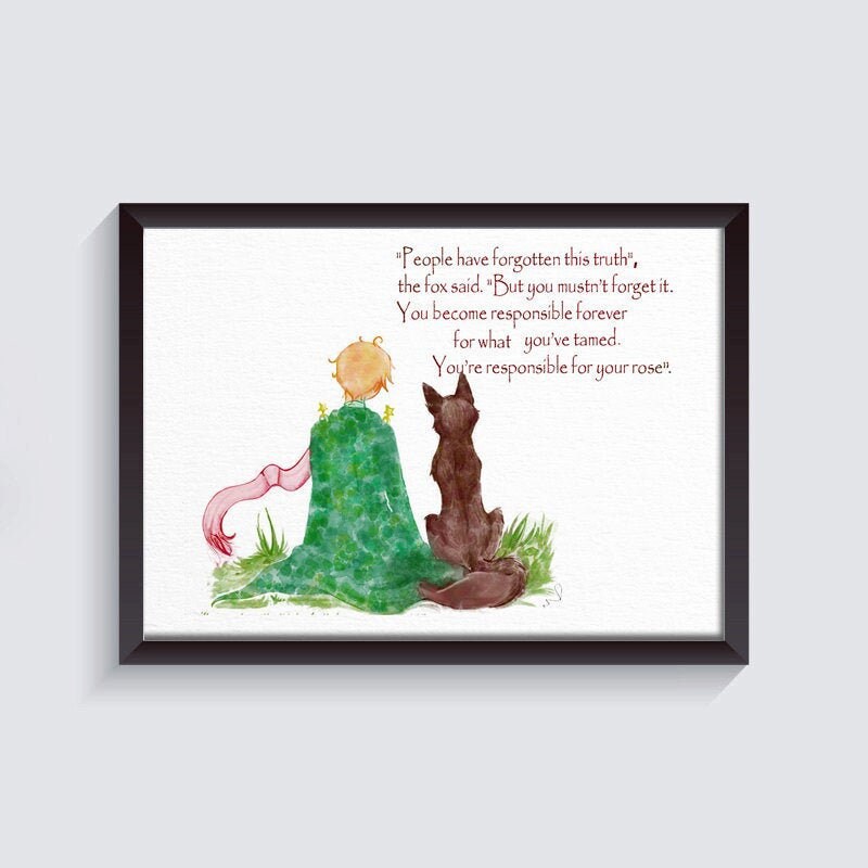 The little prince Fox Quote Inspirational quote Le Petit | Etsy
