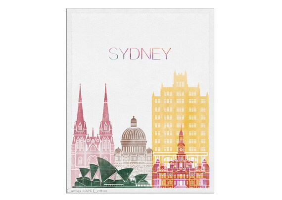 Sydney Poster, Print, Sydney Skyline, Wall Art, Australia Cityscape, City Posters, Travel Gift, Office Décor