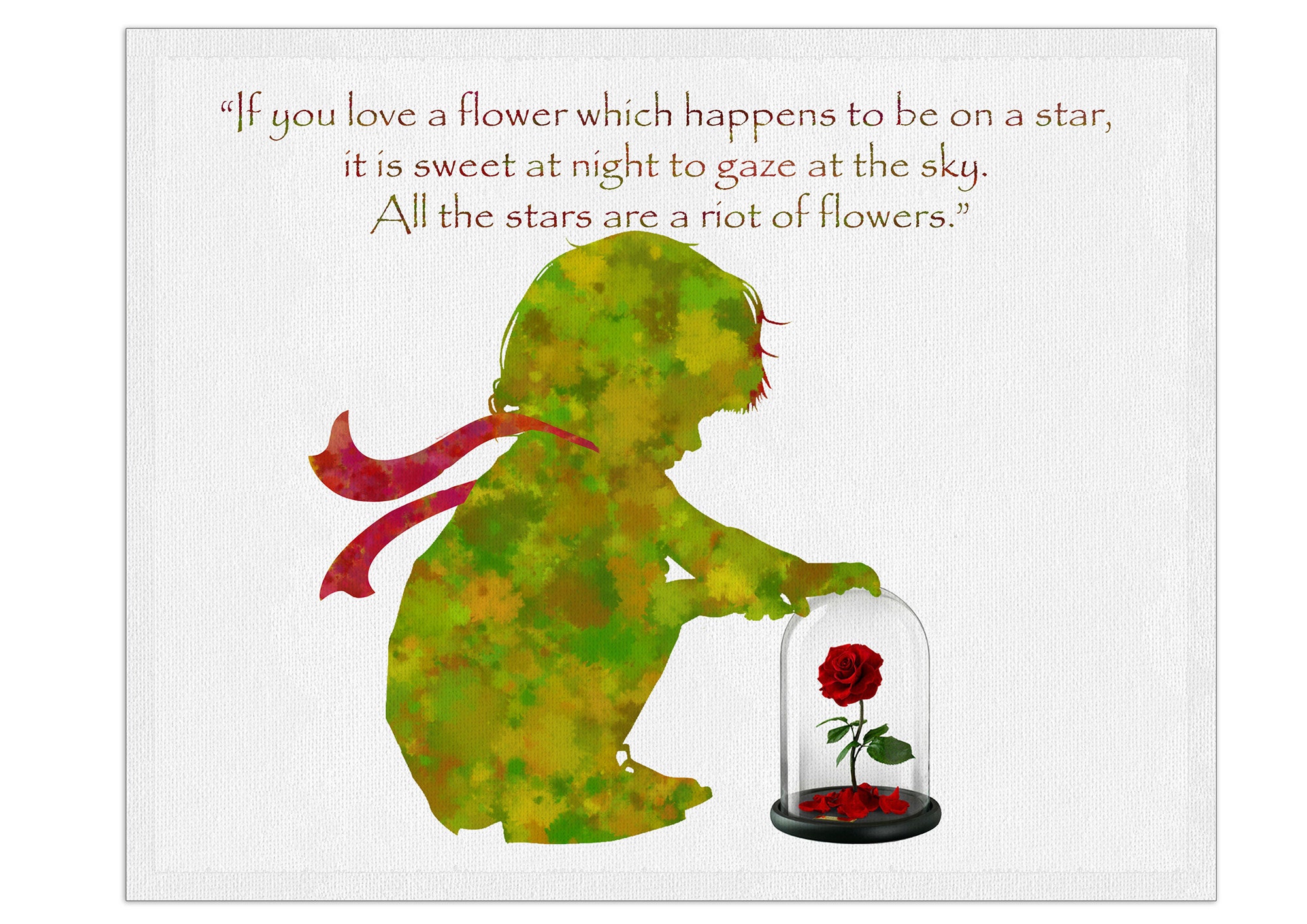 The Little Prince Inspirational Quote Prints Nursery Prints Wall Art Watercolor Print Le Petit Prince House Decor Print