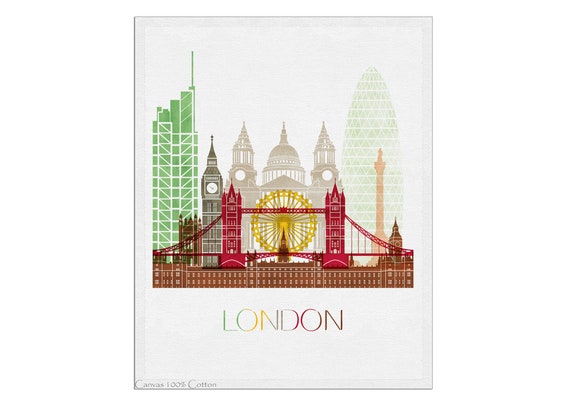London Poster, London Skyline Print, Wall Art, City Posters, Cityscape, Travel Gift, Office Décor