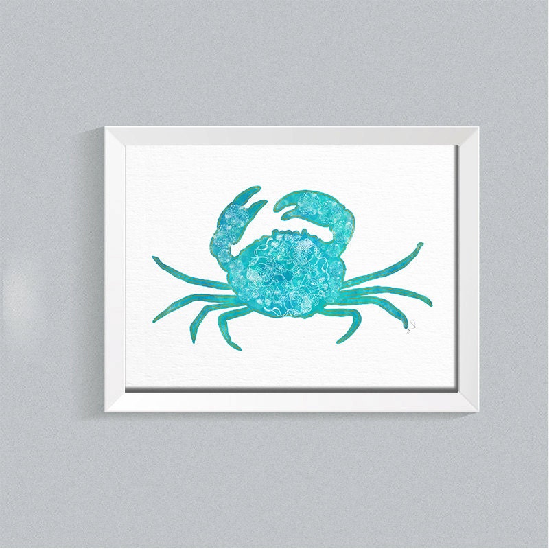 Crab Painting Crab Artwork Crab Watercolor Print Nautical Decor Nautical Theme Ocean Theme Art Nautical Kids Room Ocean Theme Decor Watercolor Art Collectibles Kromasol Com