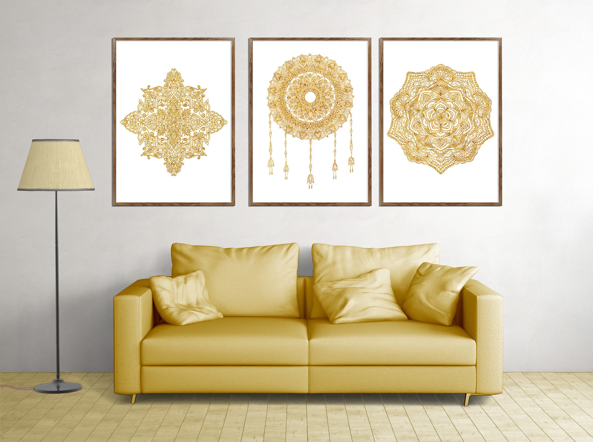 Simple 3 Piece Boho Wall Art for Living room