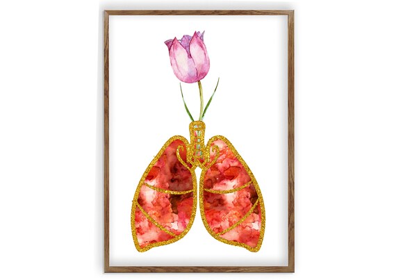 Anatomical lungs, Medical Student Gift, Flowery Lungs Print, Anatomical Lungs, Human Anatomy Art, Anatomy Art Print