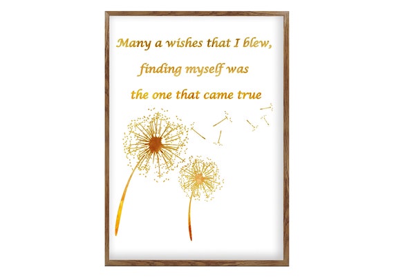 Quote Of Love, Dandelion Wall Art Canvas, Flower Wall Art, Dandelion Quote, Gifts for her, Dandelion Print, Quote Art, Creative Wall Art