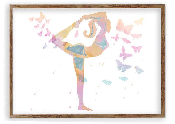 Yoga Sukhasana Pose Meditation Yoga Print Yoga Watercolor Print Yoga Gift
