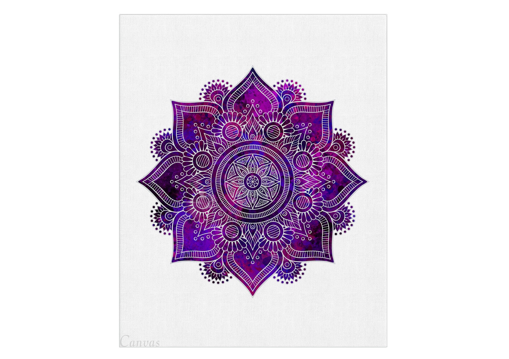 Mandala Wall Art Purple Bohemian Wall Décor Flower Mandala Etsy UK