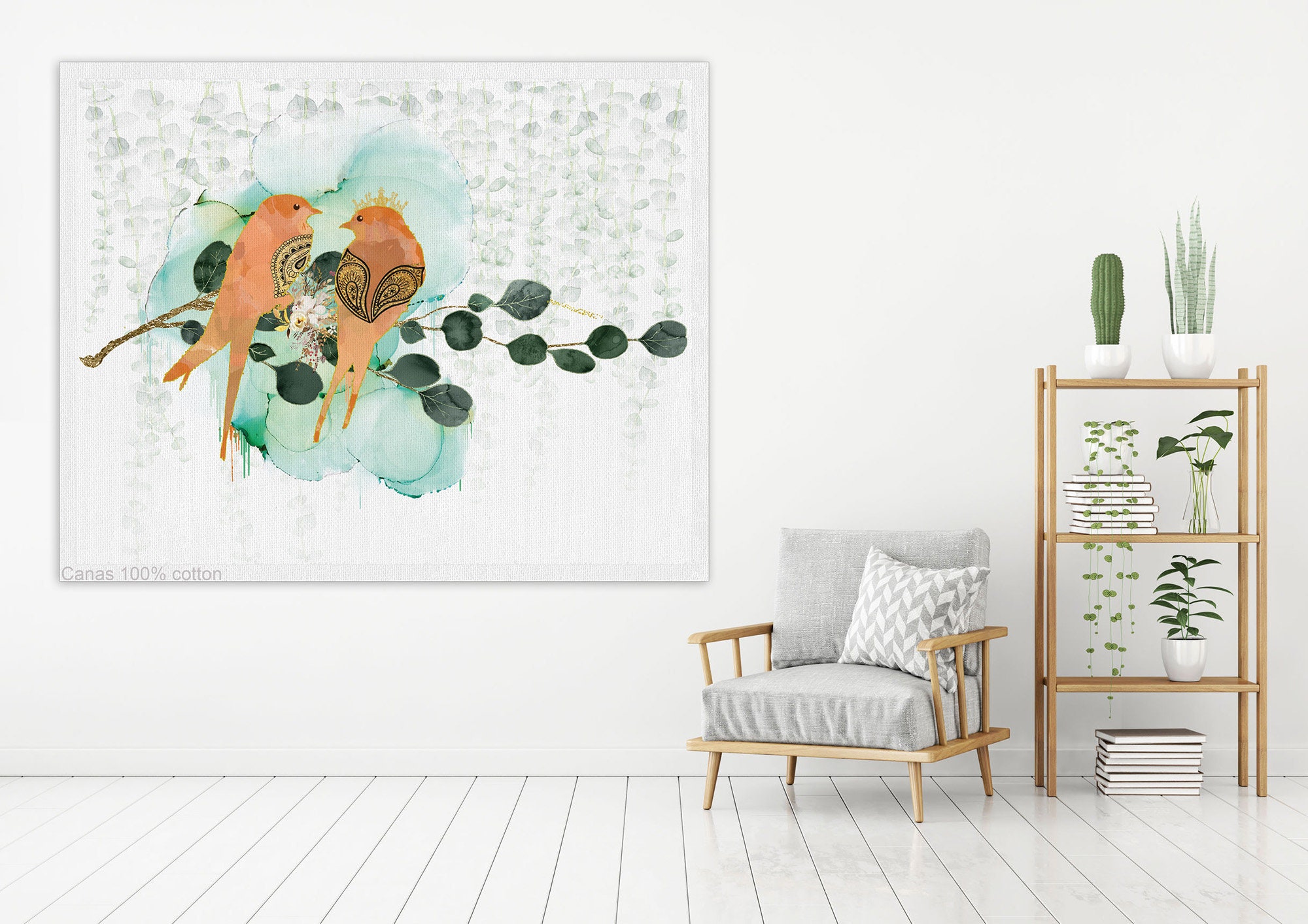 Birds Lover Gift Birds Painting Large Art Print Minimalist Wall Art Bedroom Wall Art Large Bedroom Art Bedroom Wall Decor Canvas Art