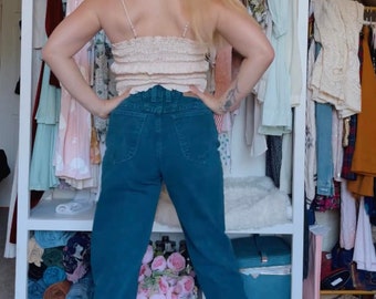 Vintage Rider Jeans || 1990s Mom Jeans || Cobalt Blue Denim