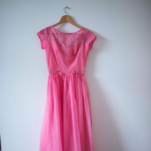 Vintage Pink Gown || 1950s Prom || Pink & Flowers