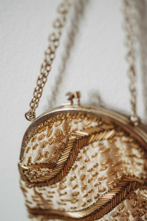 Vintage Gold Jeweled Handbag || Vintage 60s Clutc… - image 2