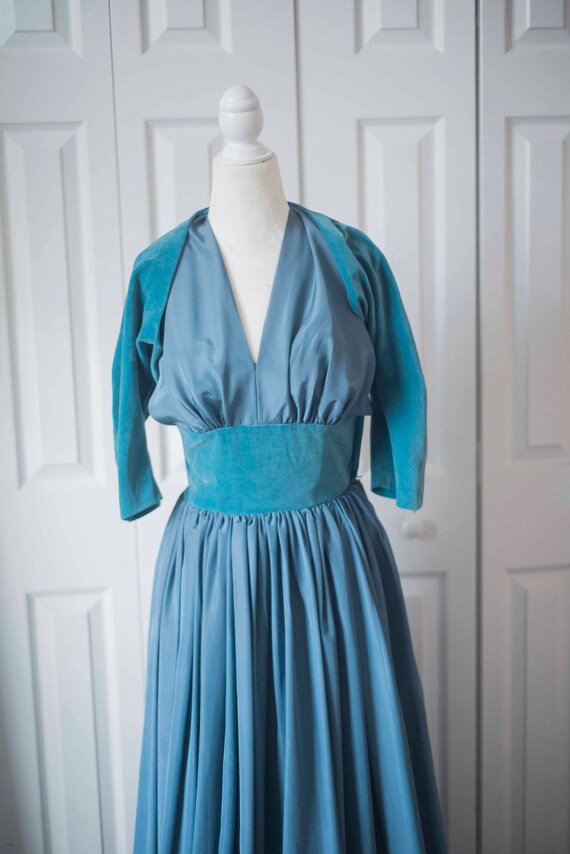 Vintage Judy Garland 1940s Gown || Satin & Velvet… - image 6