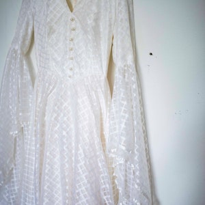 Angel Sleeve Wedding Vintage Elf Wedding Long Boho Vintage Gown image 5