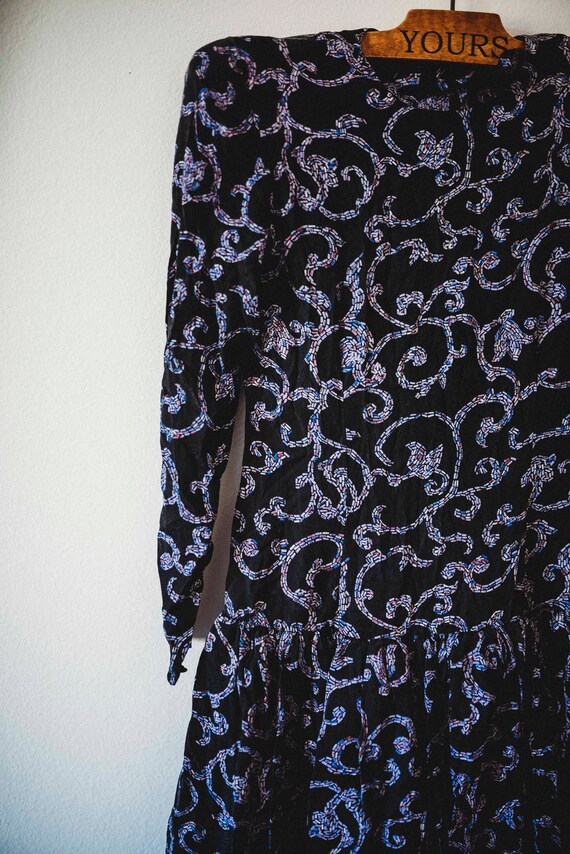 Vintage 1980s Dress || Puffy Skirt || Purple & Bl… - image 2